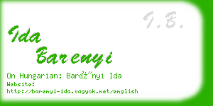 ida barenyi business card